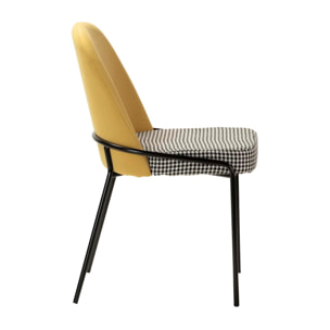 Silla Lino Poliester Amarillo 50x58x83 Cm