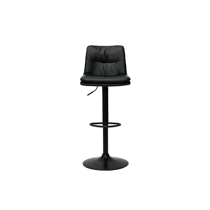 Tabourets de bar réglables noirs et métal noir (lot de 2) ZUCK