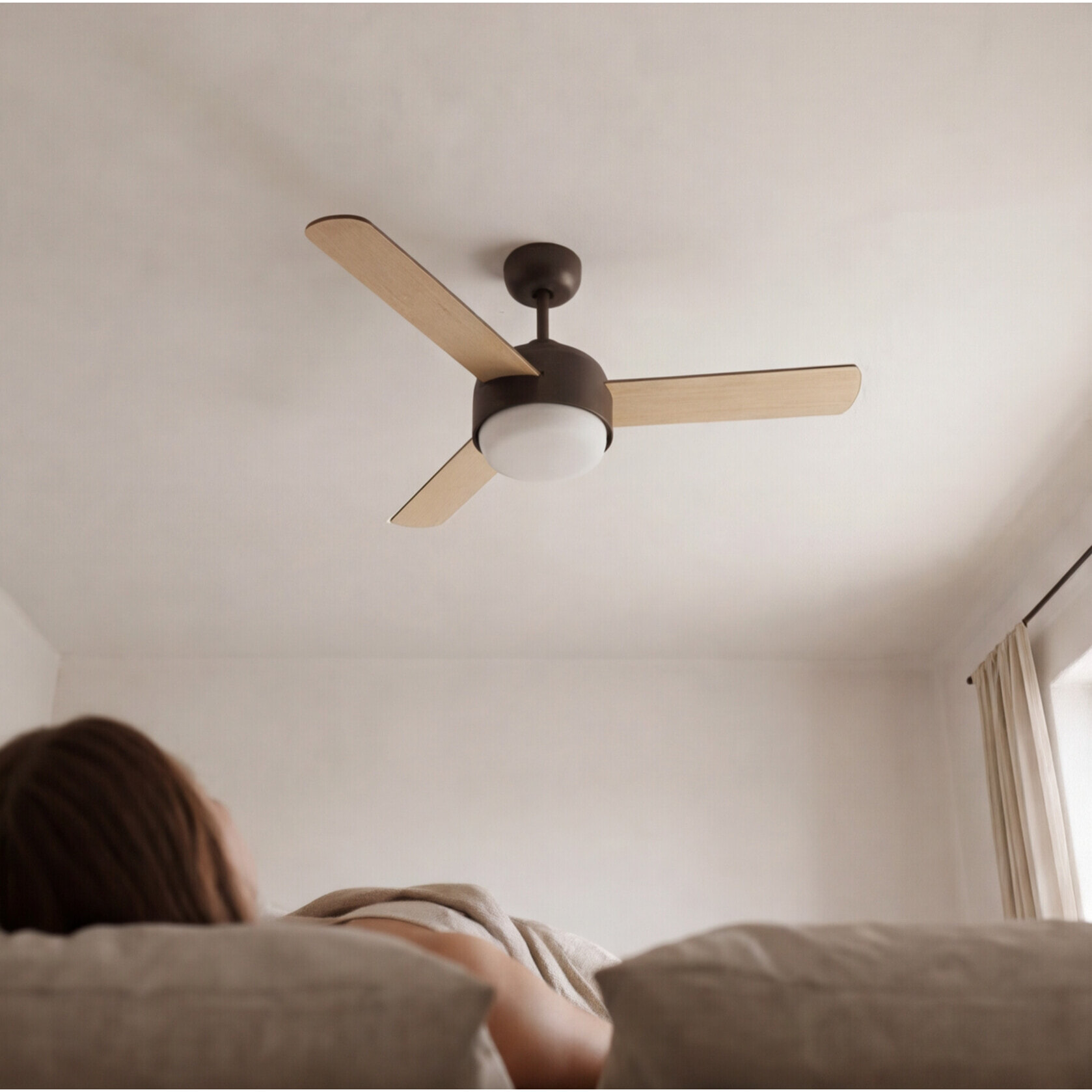 Forlight Ventilador IP20 Klar E27 40W Marrón cobrizo Madera