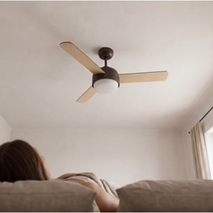 Forlight Ventilador IP20 Klar E27 40W Marrón cobrizo Madera