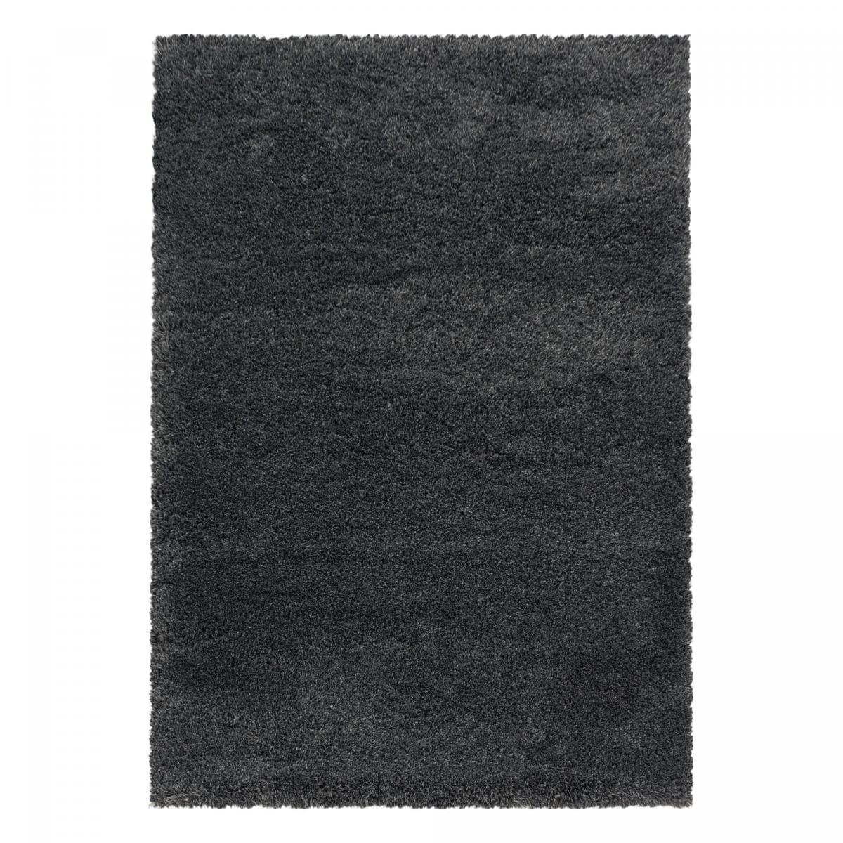 Tapis longs poils shaggy tissé motif uni TENI