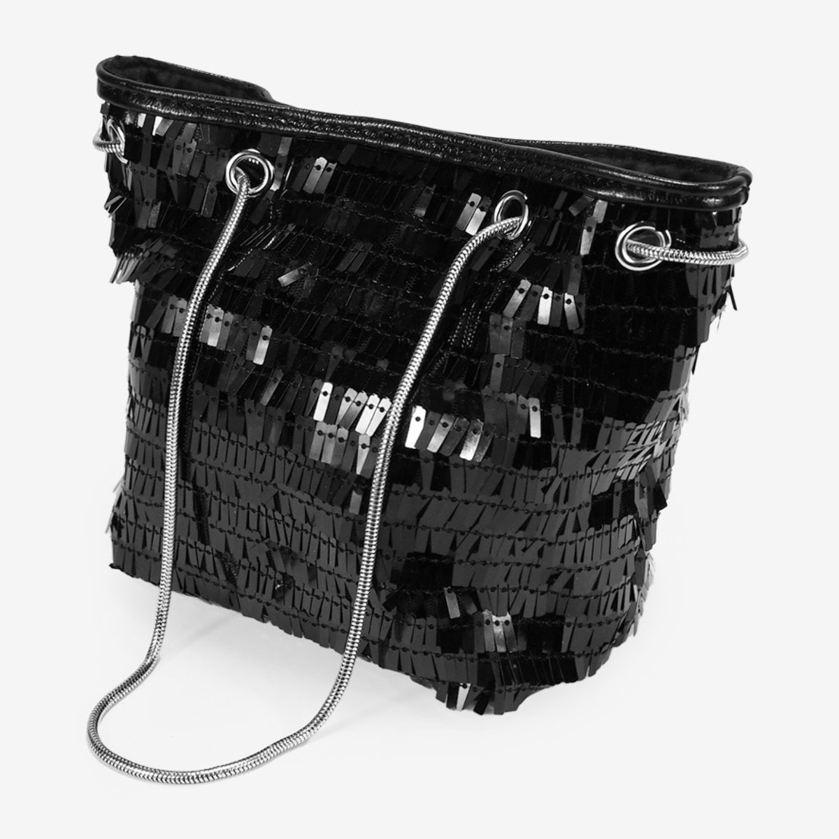 Bolso de fiesta negro con lentejuelas