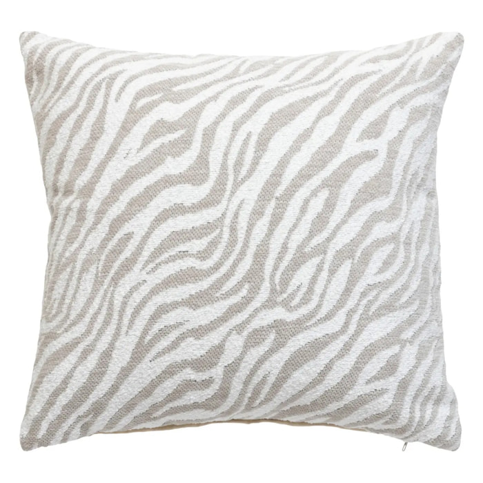 Housse de coussin Jeni chenille beige lin 40x40cm