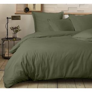 PARURE HOUSSE DE COUETTE 2 PERS 240x220 percale de Coton - PERCALE KAKI
