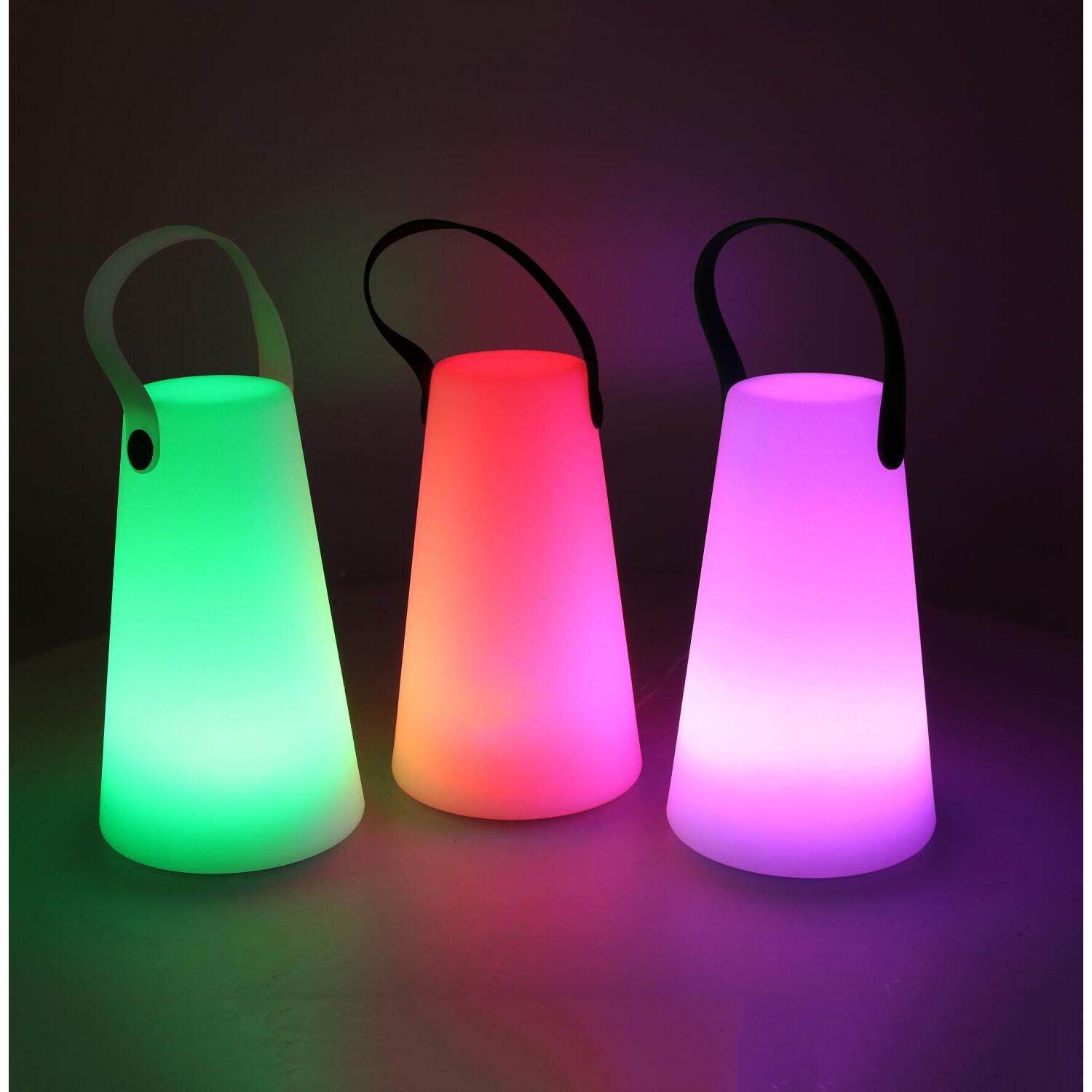 Lampada led in plastica ricaricabile multicolor tondo cmø12h20