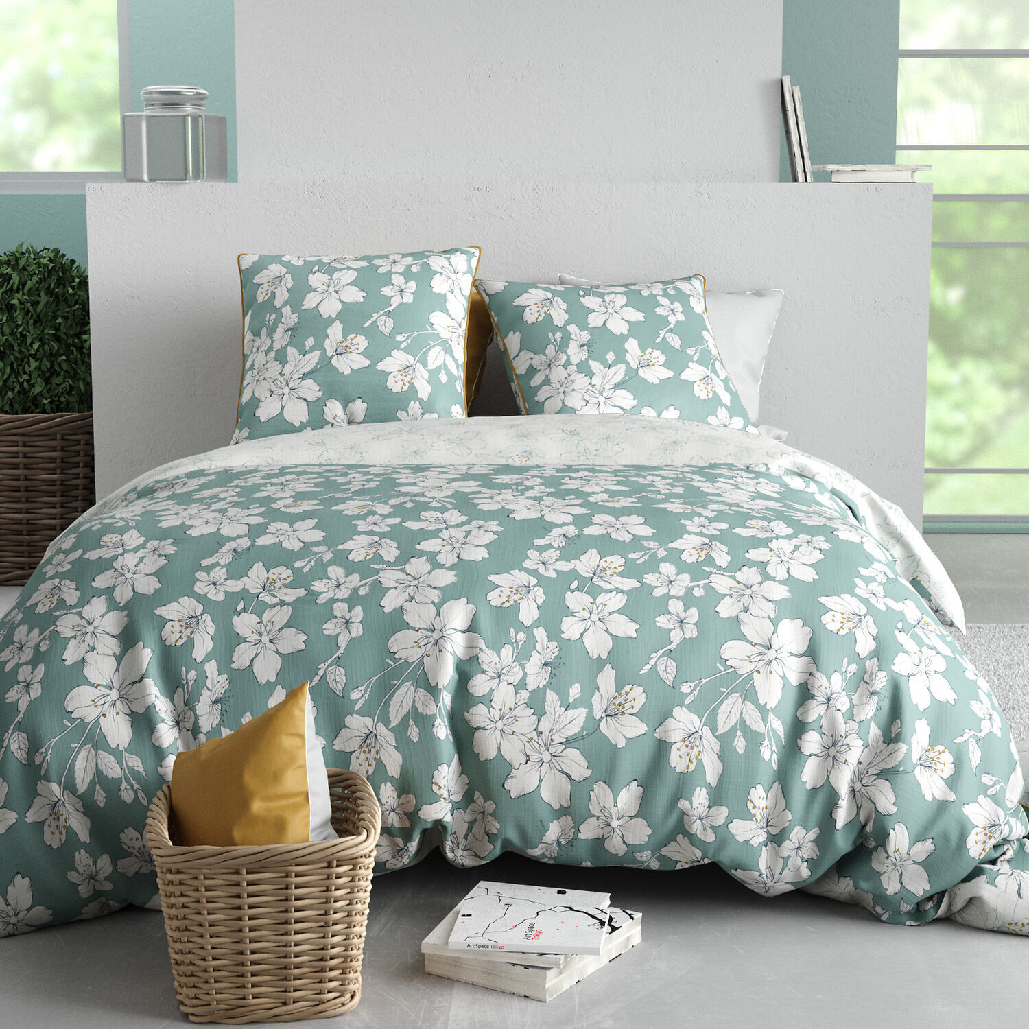 Parure housse de couette 3pcs 100% coton 57 fils pia