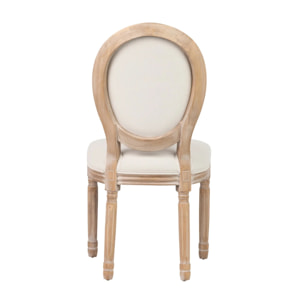 Silla Lino Beige Patas Roble 50x53x96 Cm