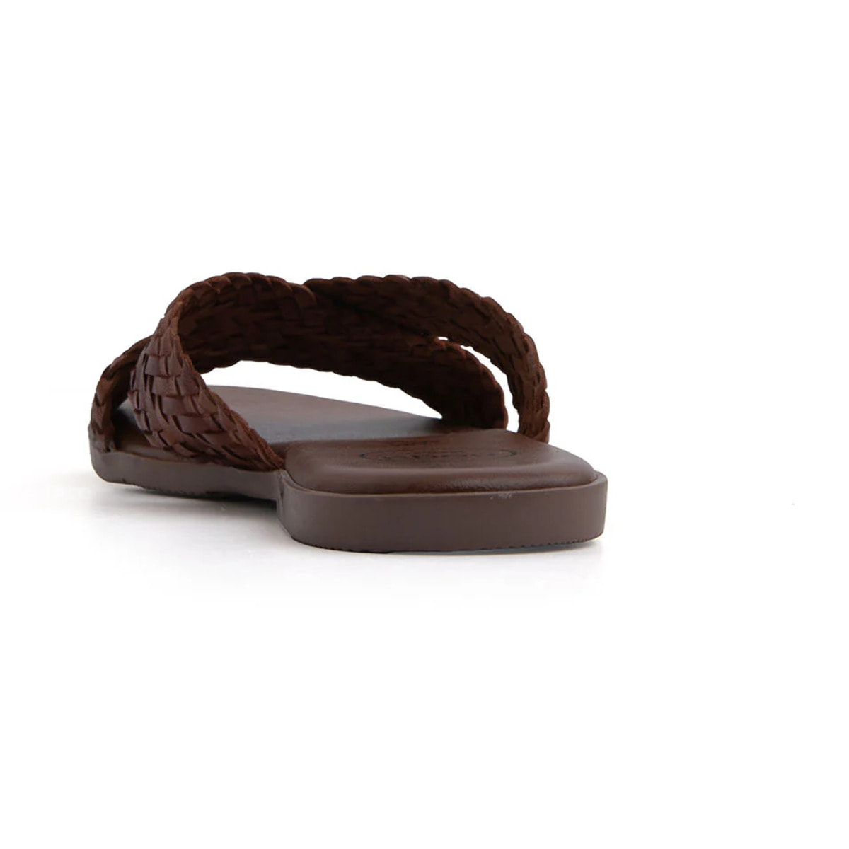 Ciabatta Flat "Woven Cross" in Vera Pelle - CUOIO
