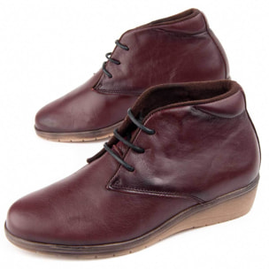 Botín De Cuña - Burdeos - Altura: 4 Cm