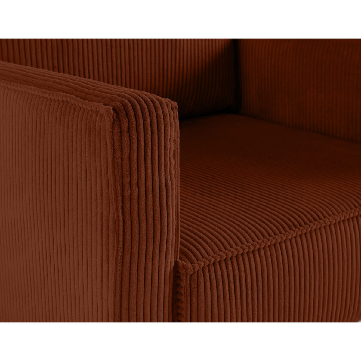 Charlie - fauteuil - pieds hauts - en velours côtelé - Terracotta