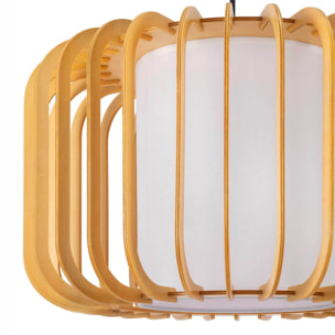 FORLIGHT Viva lampara colgante en negro y madera clara para bombilla E27