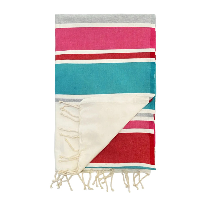 Fouta plate traditionnelle Bleu 100x200 190g/m² - Helios Lake