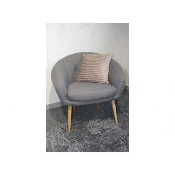 Coussin lumineux effet velours Taupe - FUR