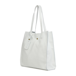 Borse Donna colore Bianco-in pelle Made in Italy 33x38x15cm