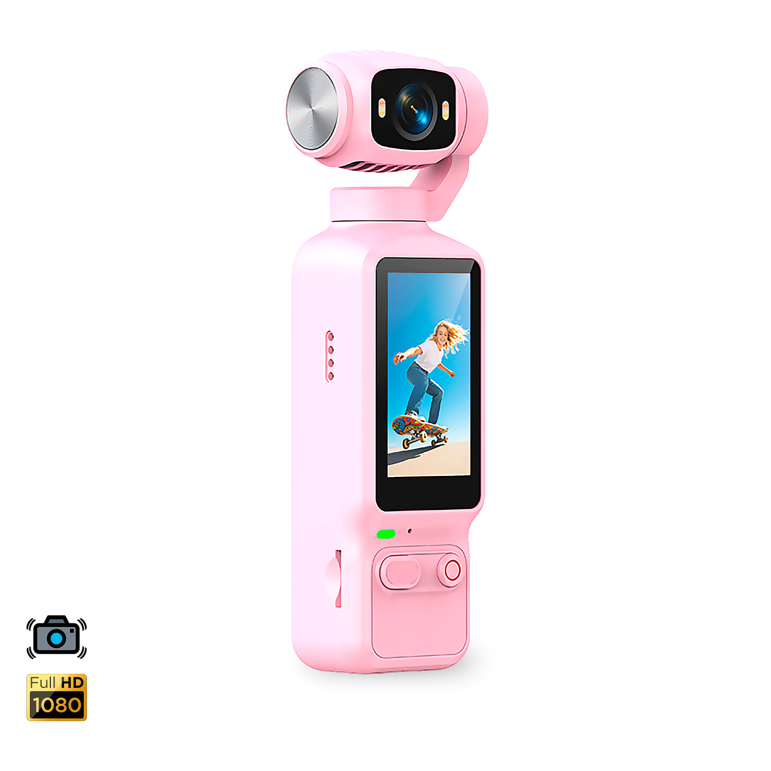 Cámara deportiva LK-032 de 48MPX con giro 180°, pantalla HD 1,97” ideal para fotos y vídeos en FHD, con grabación en ciclo y linterna. Incluye trípode y lanyard de muñeca.