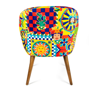 Poltrona Excelsa Sicilian Rhapsody in poliestere e multistrato 70x65x83 cm multicolore