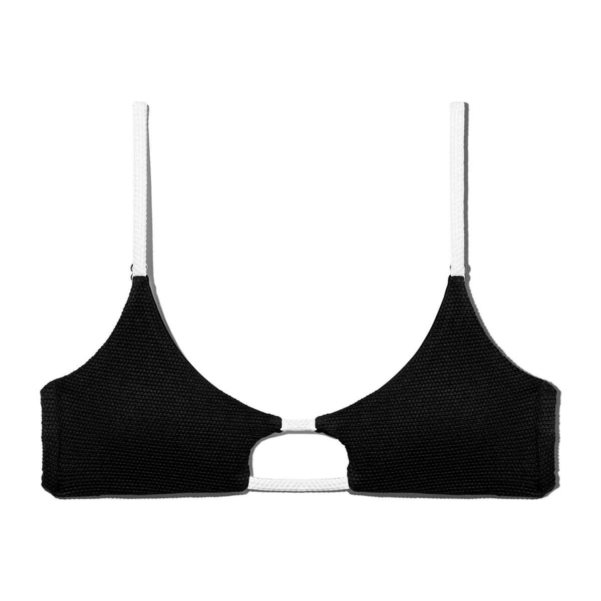 Top Bikini Bicolor Asimétrico Feroe Top Negro D.Franklin
