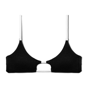 Top Bikini Bicolor Asimétrico Feroe Top Negro D.Franklin