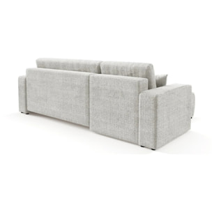 AURORE - Canapé d'angle gauche 3 places en tissu texturé gris