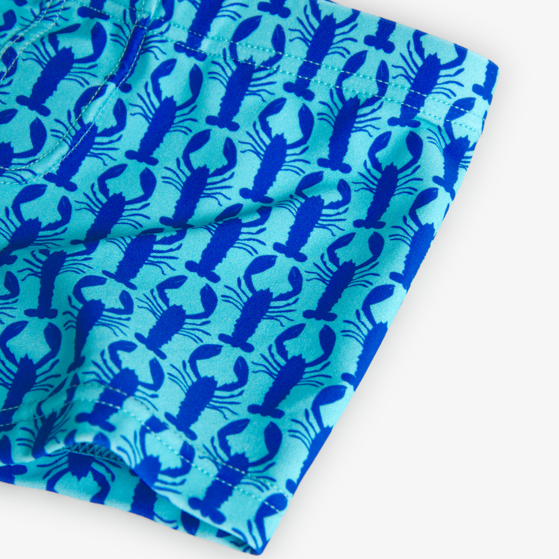 Bañador niño estampado, langostas, azul turquesa