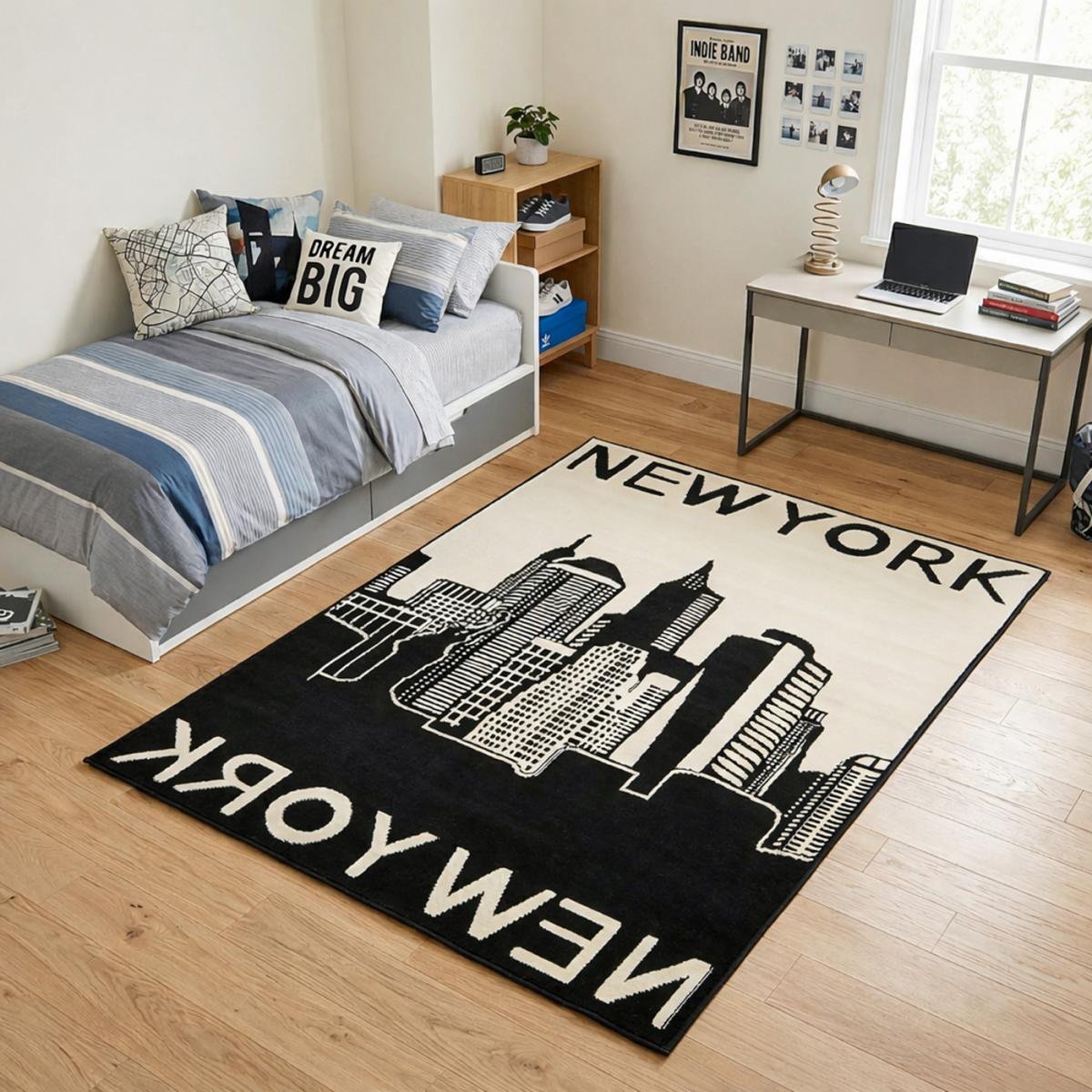 Tapis NEWYORK noir et blanc