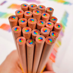 Set 12 lapiceros madera magic rainbow