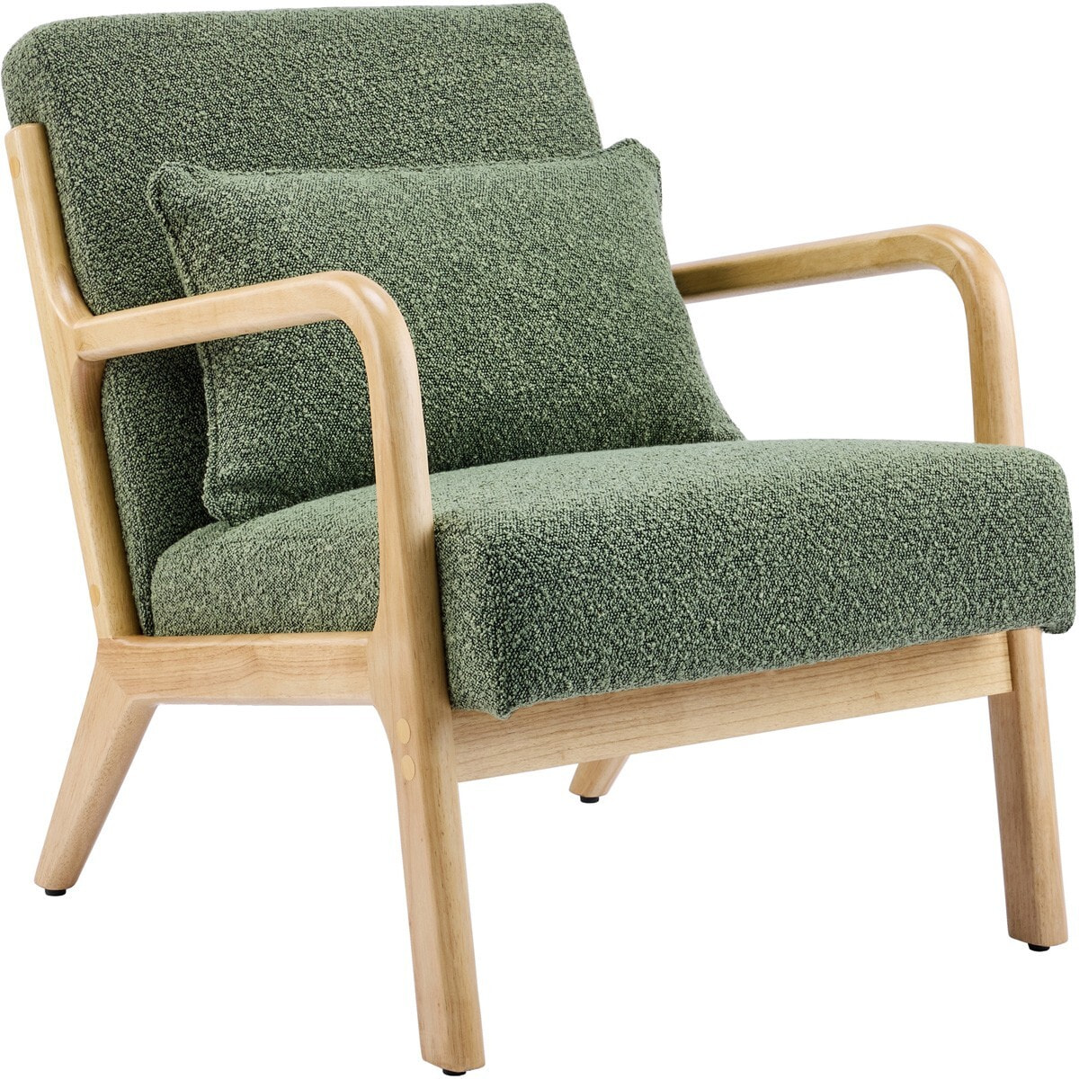 Fauteuil en bois et tissu bouclette - LANNA