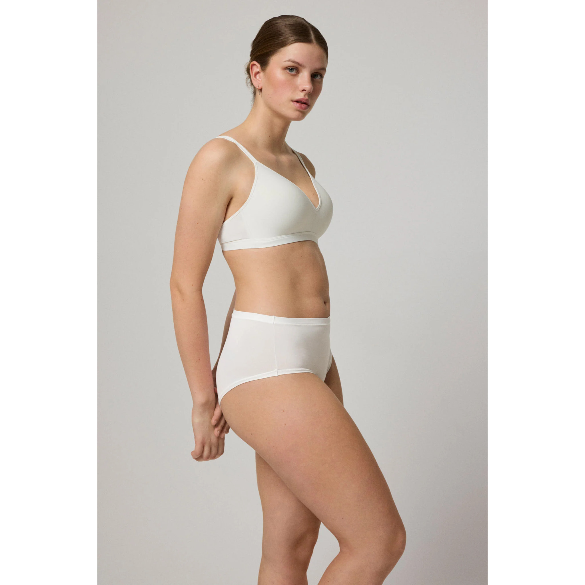 Confezione da 2 mutandine basic alte bianche