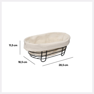 Corbeille en acier 28 cm - Beige Noir