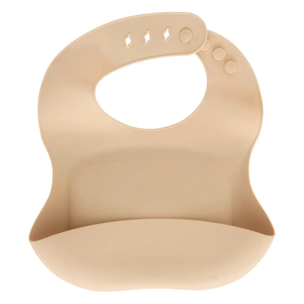 Set bavoir et cuillère Yum silicone beige