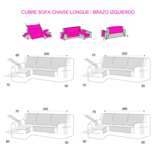 Cubre Sofá Acolchado para Chaise Longue MAU Marrón brazo izquierdo Nordic-Home