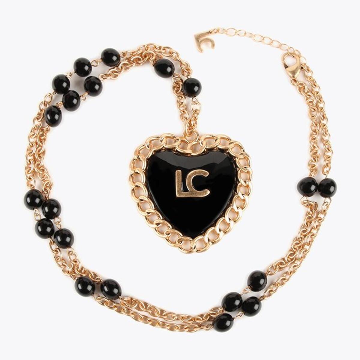 collana con ciondolo, collana con cuore incatenato