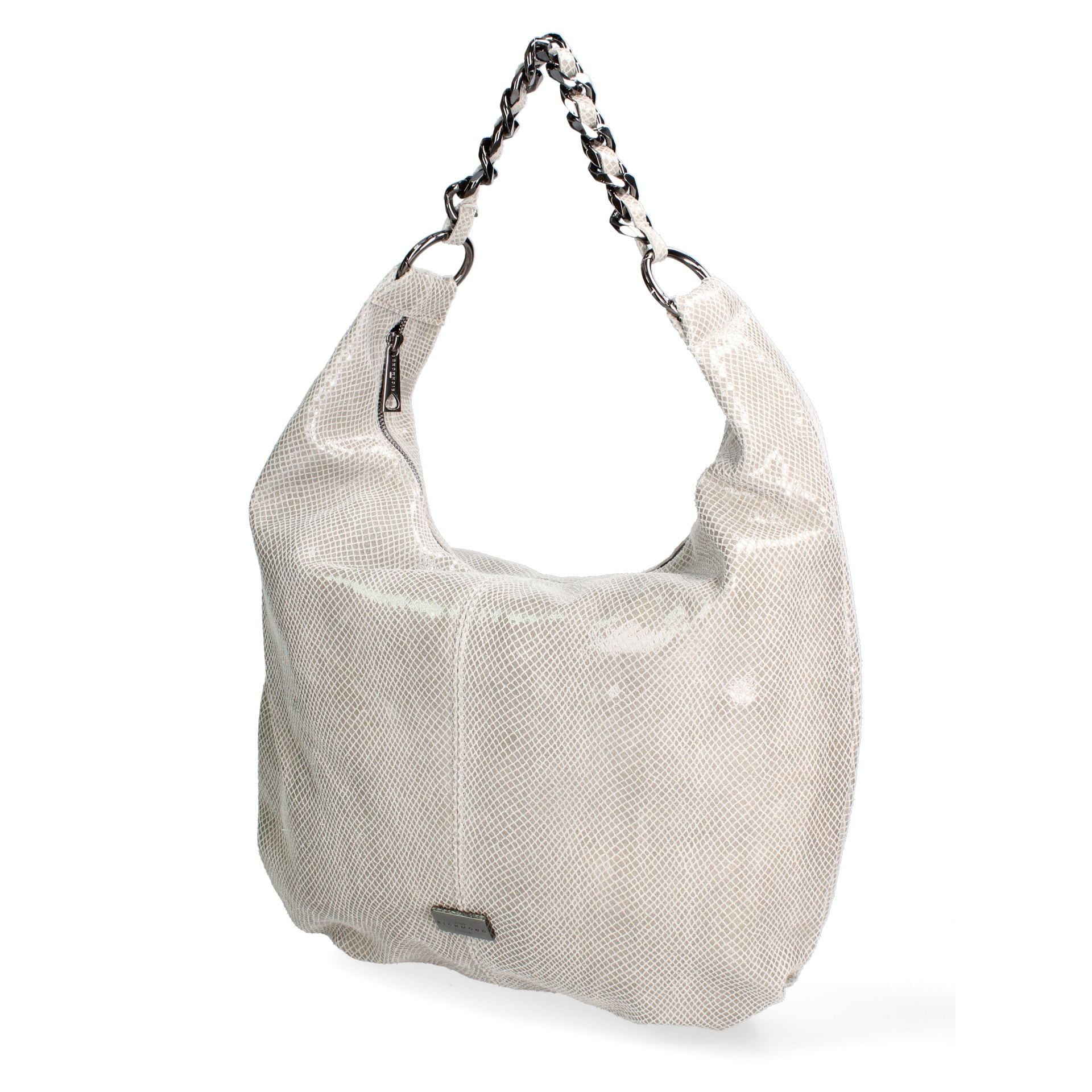 Borsa a spalla da donna Made in Italy - Valoria Pro - Vera pelle e calfhair - 42.0 x 34.0 x 9.0 cm