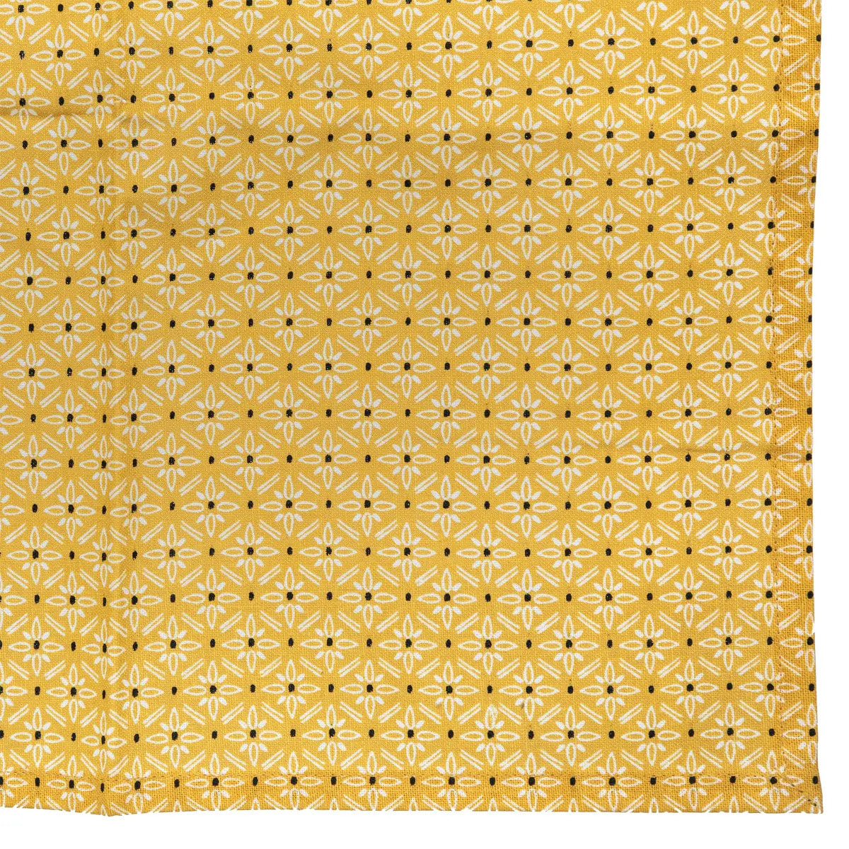 Lot de 4 serviettes de table imprimées "Paty" - jaune ocre - coton 40x40 cm