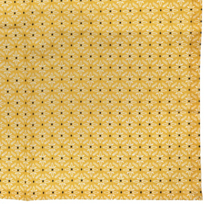 Lot de 4 serviettes de table imprimées "Paty" - jaune ocre - coton 40x40 cm