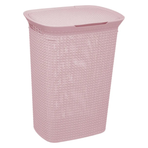 Panier à linge plastique 57L "Scandinave" rose
