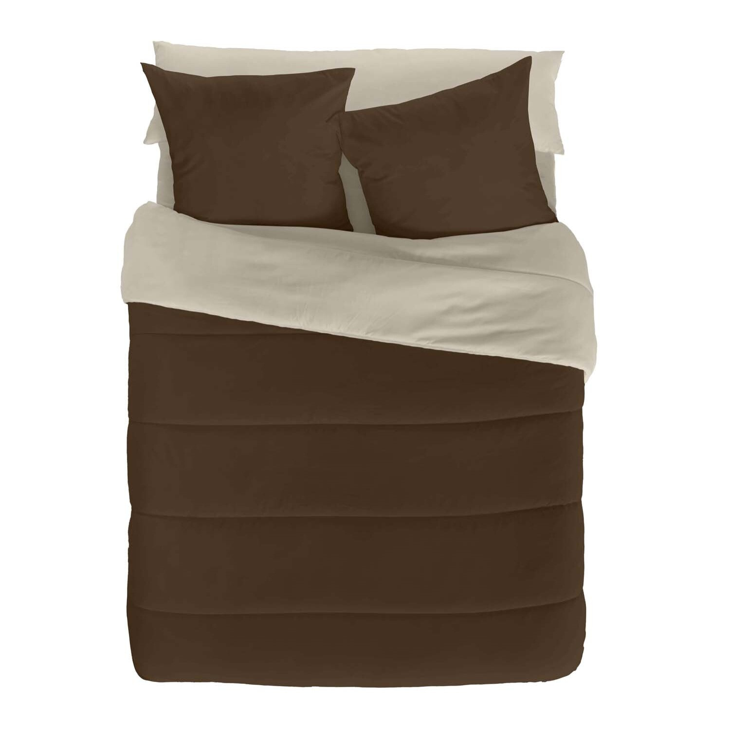 Naturals - Edredón Bicolor - 300 Gr - 100% Microfibra Poliéster - Marrón/Vainilla