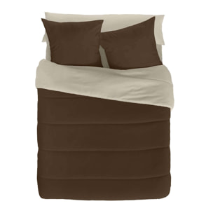 Naturals - Edredón Bicolor - 300 Gr - 100% Microfibra Poliéster - Marrón/Vainilla