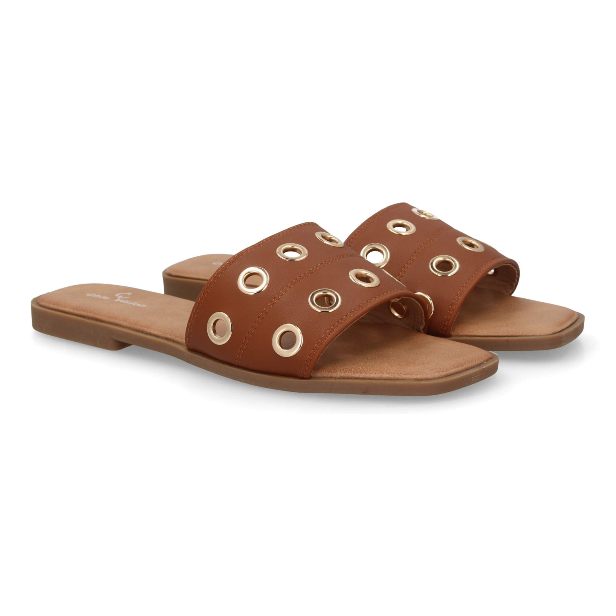 Sandalia pala mujer con ojales metálicos