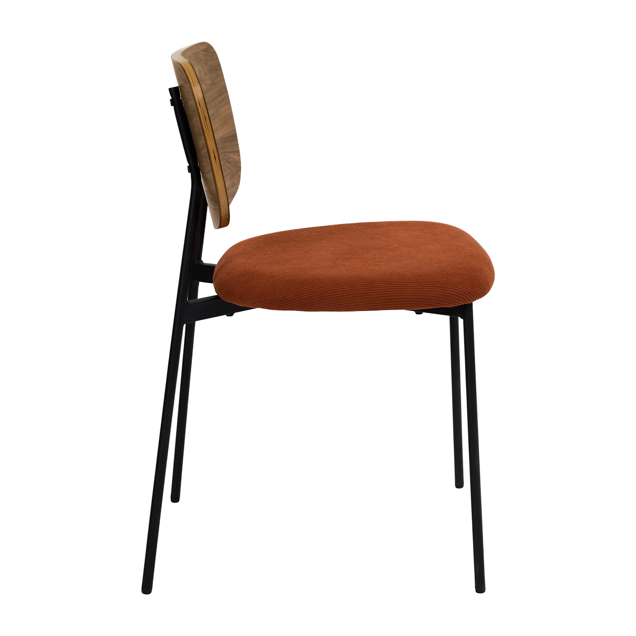 Lot de 4 Chaises - HOME DECO FACTORY - Jules - Côtele - Rouge