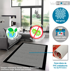 Alfombra de poliester estampada 60 x 100cm gris