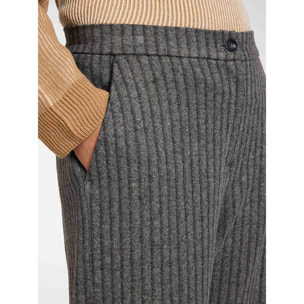 Elena Mirò - Pantalones palazzo jacquard de rayas - Gris