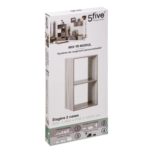Étagère 2 cases "Mix N' Modul" effet chêne gris