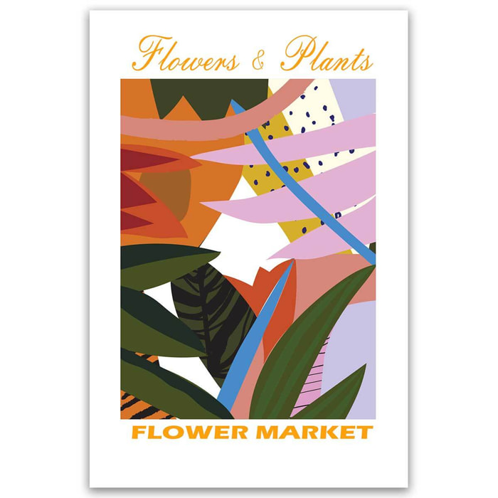Tableau Flower Market fleurs abstraites colorées Toile imprimée