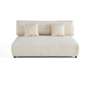 Garance - module d'assise 3 places - en velours côtelé - Beige