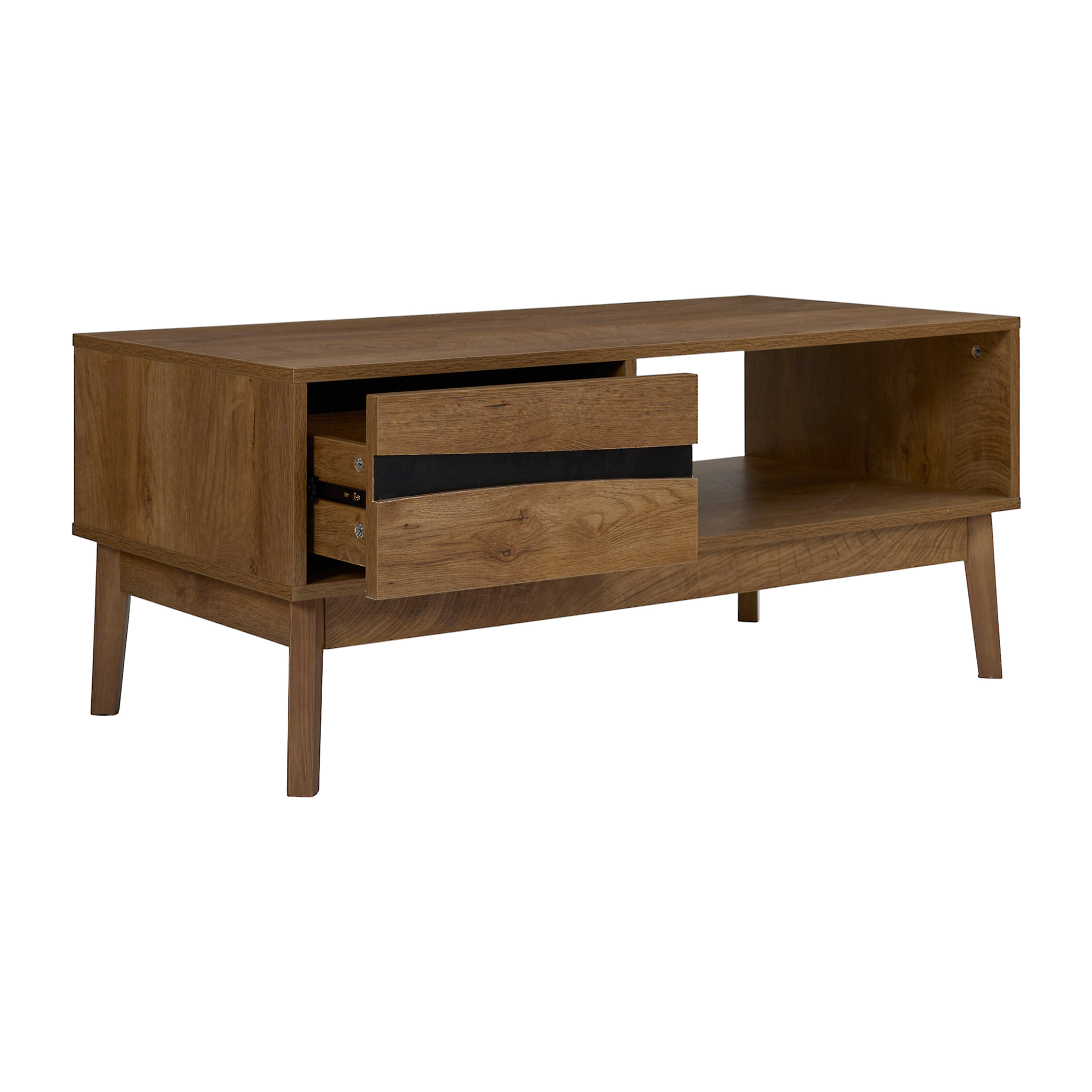 Table Basse - HOME DECO FACTORY - Forest - Pratique - Chaleureuse - Marron et Noir