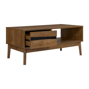 Table Basse - HOME DECO FACTORY - Forest - Pratique - Chaleureuse - Marron et Noir