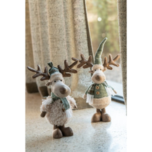 J-Line figurine Élan Foulard - polyester - blanc/vert - 2 pcs