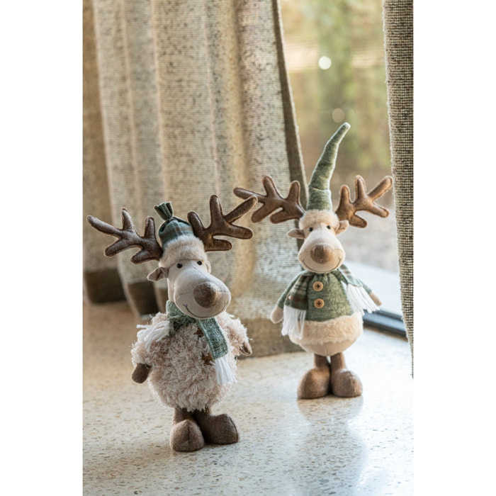 J-Line figurine Élan Foulard - polyester - blanc/vert - 2 pcs