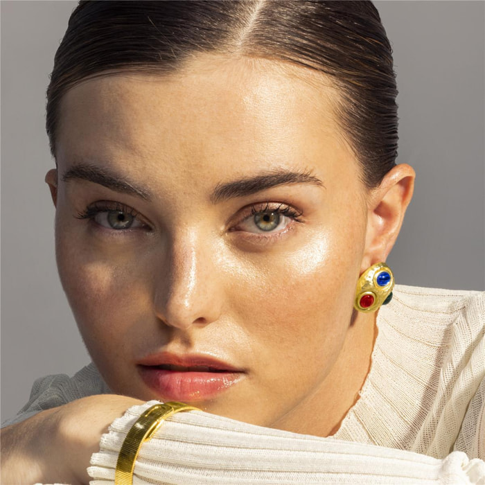 Pendientes Lux by Lux acabadoss en oro amarillo 18k